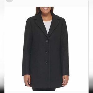 DKNY Ladies Wool Blend Coat - BLACK nwt